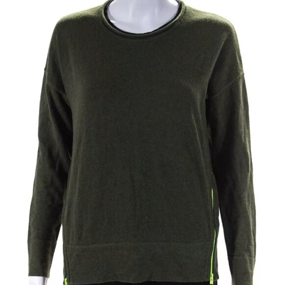 Lisa Todd Sweaters - NEW Lisa Todd Cotton/Cashmere Knit Long Sleeve Zipper Hem Sweater Green Size M